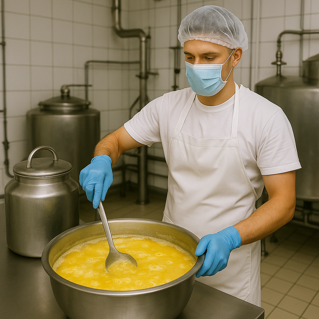 Heating butter to make ghee